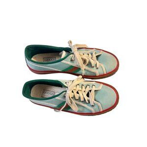 Gucci Tennis 1977 'Blue Cotton Trainers Sneakers UK 6.5 Fits Womens 9 US 9 Men's